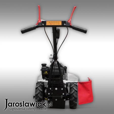 CIĄGNIK jednoosiowy z kosiarką rotacyjną do wysokich traw i zarośli, szerokość robocza 58cm, silnik benzynowy 4 kM