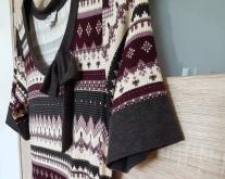 Sukienka turecka, krótki rękaw, falbana, rozm. 36/38 - jak nowa