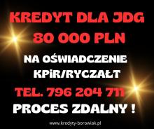 NOWOŚĆ! Kredyt dla FIRM 80 000 PLN na 96 mies. DUŻA PRZYZNAWALNOŚĆ