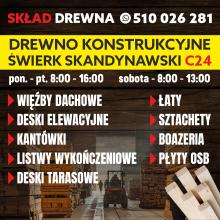 Skład Drewna konstrukcyjnego i wykończeniowego
