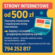 Tanie strony internetowe - od 500 zł ! Gotowa nawet w kilka dni!