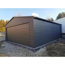Garaż blaszany 6x6 brama segmentowa