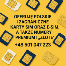 Złote numery,prepaid,e-sim i inne