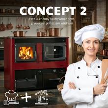 Piec kuchenny na drewno Concept 2 - 18 kW z płaszczem wodnym