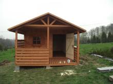Domek drewniany rekreacyjny 4x3 z tarasem 4x2