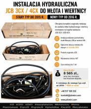 Instalacja hydrauliczna JCB 3CX / 4CX do młota i wiertnicy – stary typ