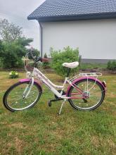 Rower dziewczęcy Kross Lily 24" – biało-różowy