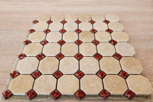 Mozaika Marmurowa TRAWERTYN BEIGE/ALICANTE 30,5x30,5x1 poler